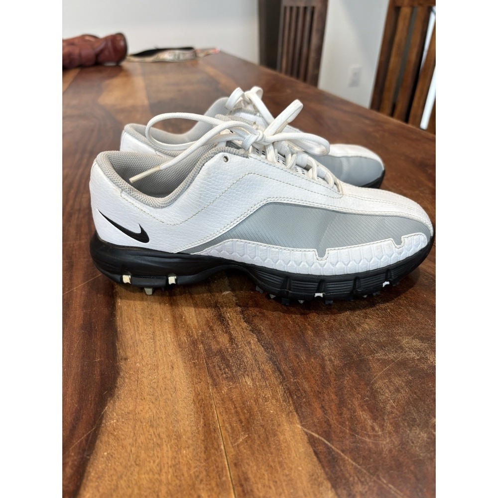 Nike Golf Shoes Size 4 Men's- 6 Womens Spikes 333-9114-191 Like New White‎ Grey